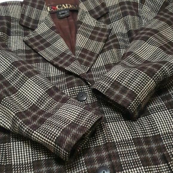 ESCADA Women's 100% Wool Tweed Blazer Jacket - Picture 4 of 6